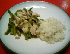 Lemon Chicken And Asparagus Over Rice