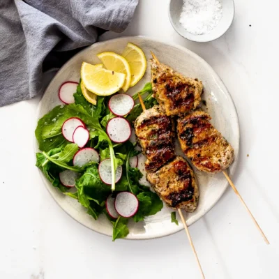 Lemon Garlic Pork Kebabs