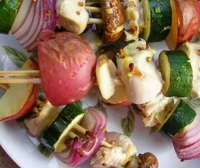 Lemon Ginger Coriander Chicken Kebabs