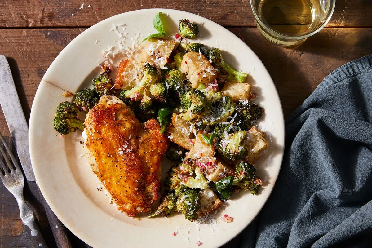 Lemon-Infused Broccoli and Juicy Chicken Breast for One