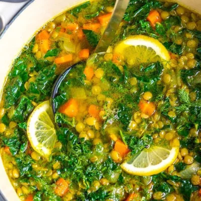 Lemon-Infused Spinach And Lentil Soup Recipe