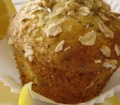 Lemon Oatmeal Poppy Seed Muffins