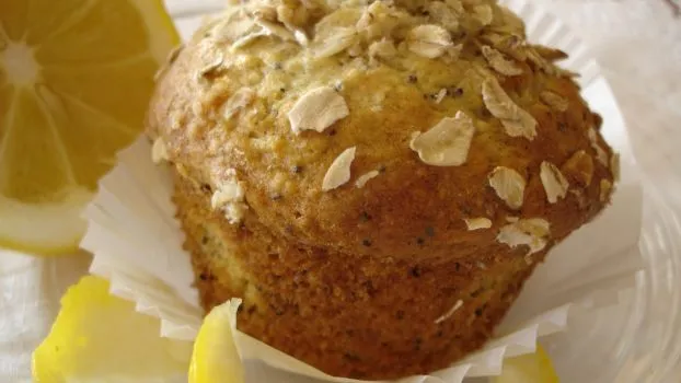 Lemon Oatmeal Poppy Seed Muffins