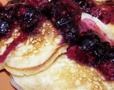 Lemon Pancakes With Berry Topping