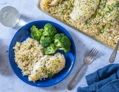 Lemon Pepper Chicken Breasts On A Bed Of Rice