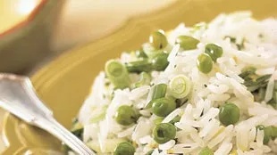 Lemon Rice W/ Peas & Green Onions