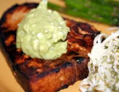 Lemon Soy Swordfish With Avocado Butter