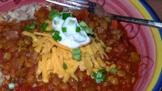 Lentil Chili With Chunky Vegetables