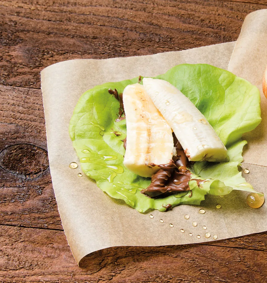 Lettuce, Banana, And Cashew Wrap