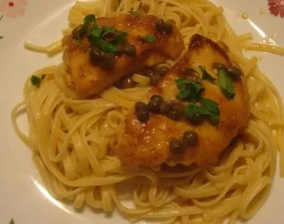 Light Chicken Piccata With Linguine