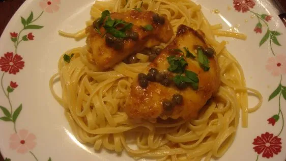 Light Chicken Piccata With Linguine