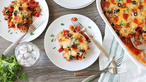 Low Carb Supreme Pizza Casserole