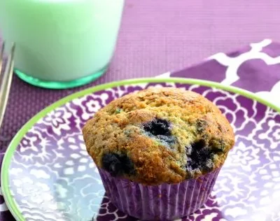 Low Fat Blueberry Muffins With