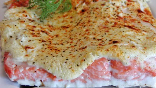 Low Fat Creamy Baked Salmon