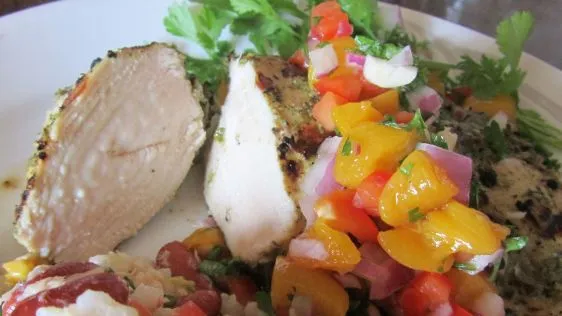 Lubbers Jerk Chicken With Peach Salsa