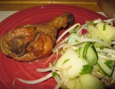 Mango Salad-Topped Spicy Chicken Legs