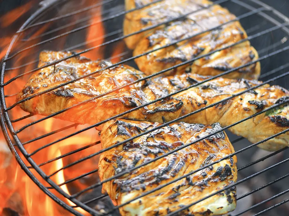 Maple Grilled Halibut Steaks