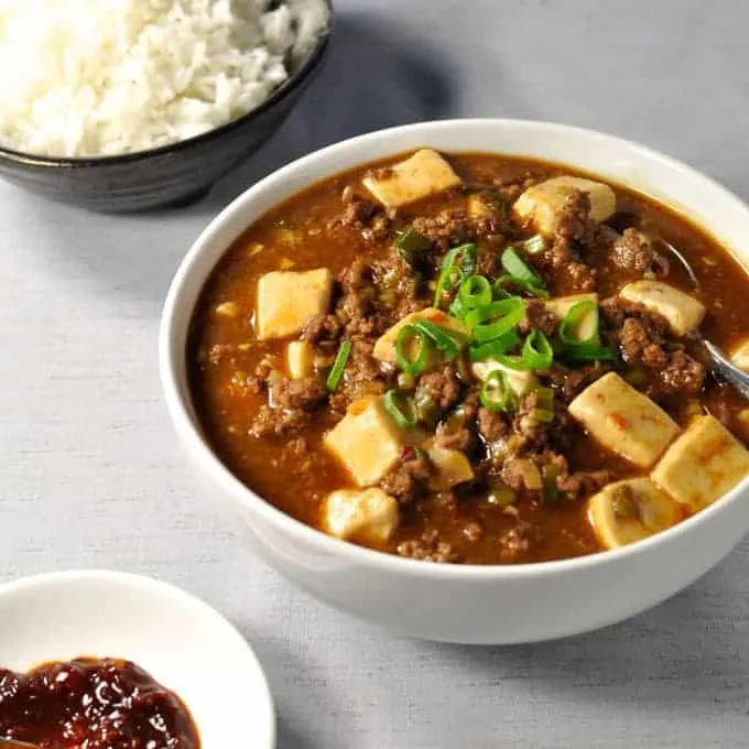 Mapo Doufu Sichuan Tofu Ground Beef In