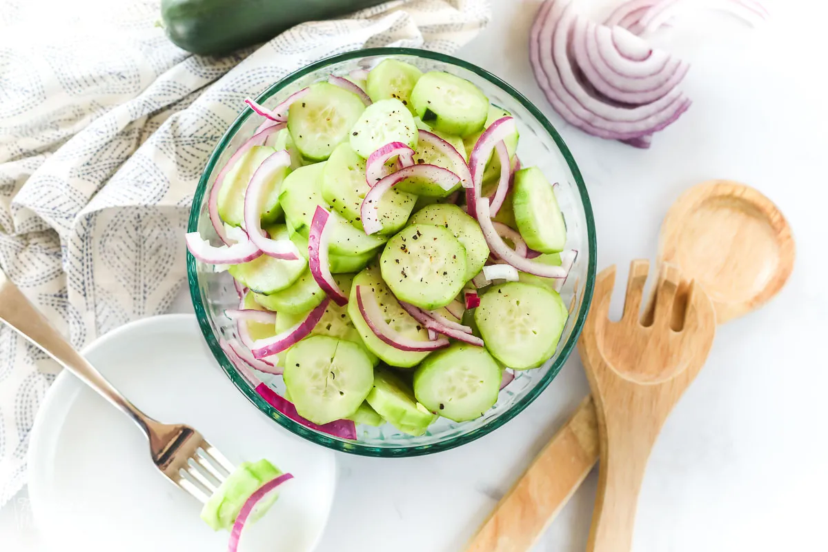 Marinated Cucumbers, Onions, And