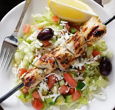 Mediterranean Chicken Kebab Salad