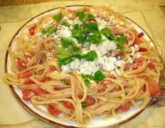 Mediterranean Feta And Tomato Spaghetti Delight