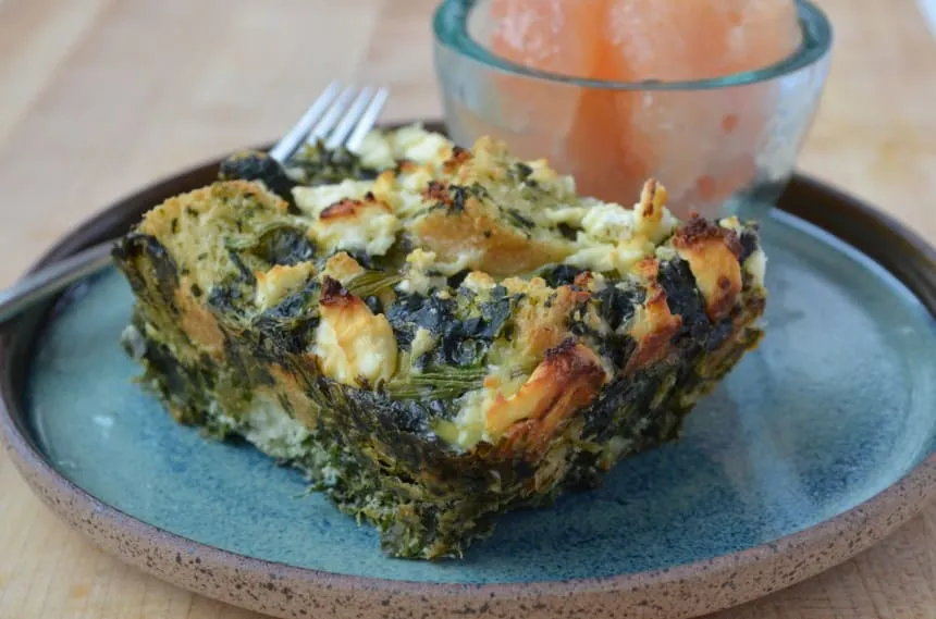 Mediterranean Spinach and Feta Cheese Strata Recipe