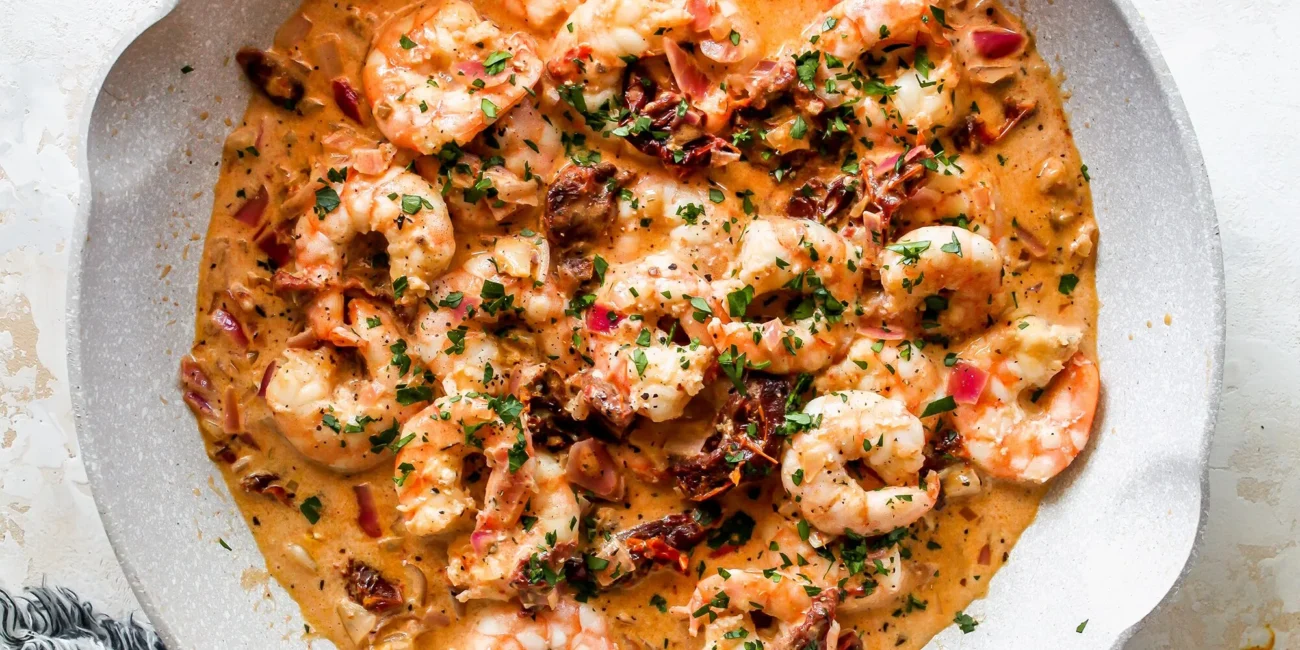 Mediterranean-Style Spicy Shrimp with Sun-Dried Tomatoes