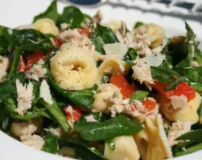 Mediterranean-Style Tuna And Spinach Tortellini Salad Recipe