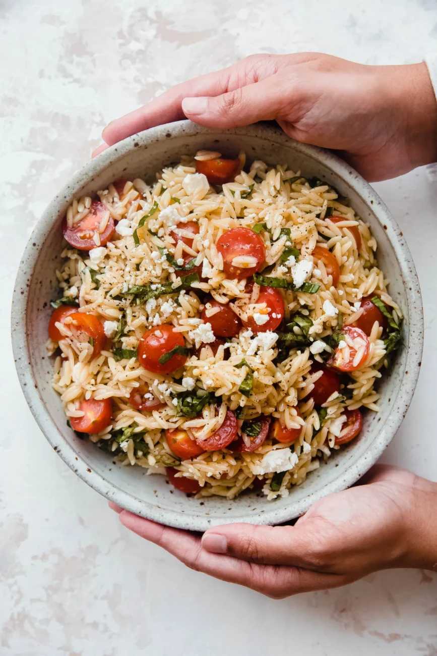 Mediterranean Tomato Basil Orzo Salad Recipe