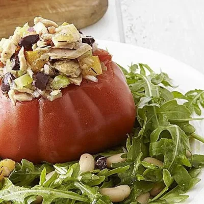 Mediterranean Tuna Stuffed Tomato