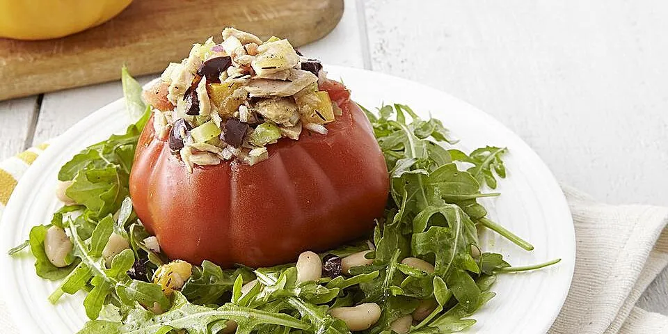 Mediterranean Tuna Stuffed Tomato