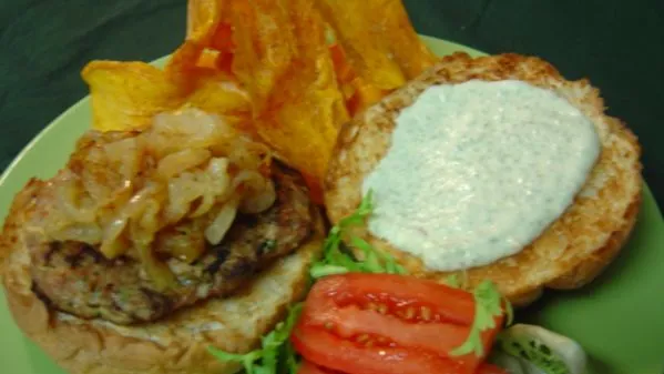 Mesa Burgers With Sage Aioli And Spicy Chips