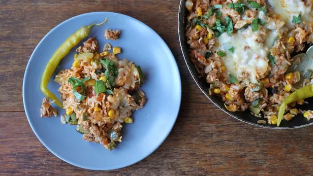 Mexi Ground Beef-Rice Skillet