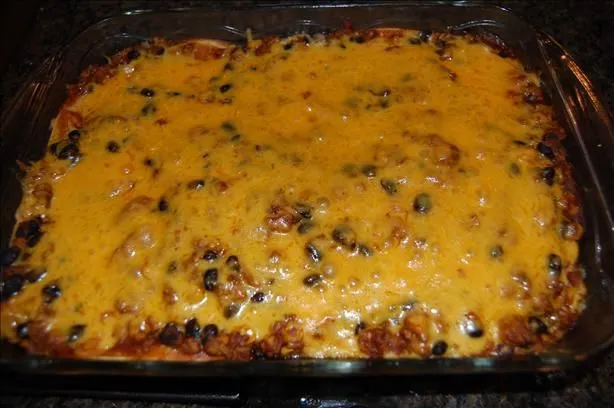 Mexican Ground Beef Tortilla Layer Casserole