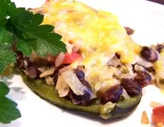 Mexican Rice Stuffed Poblano Peppers