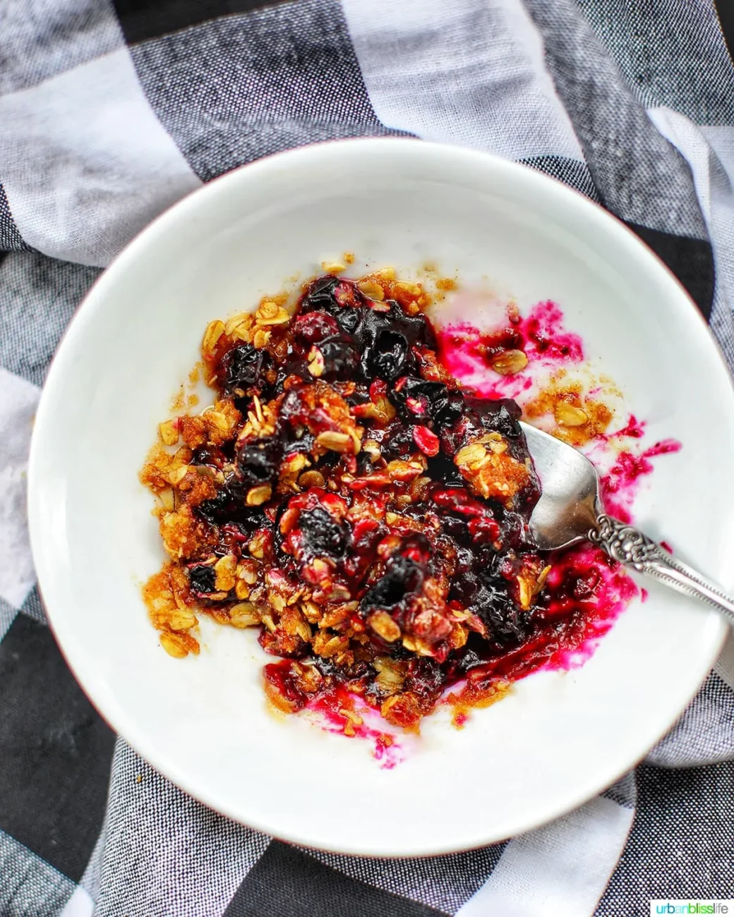 Microwave Blueberry Crumble