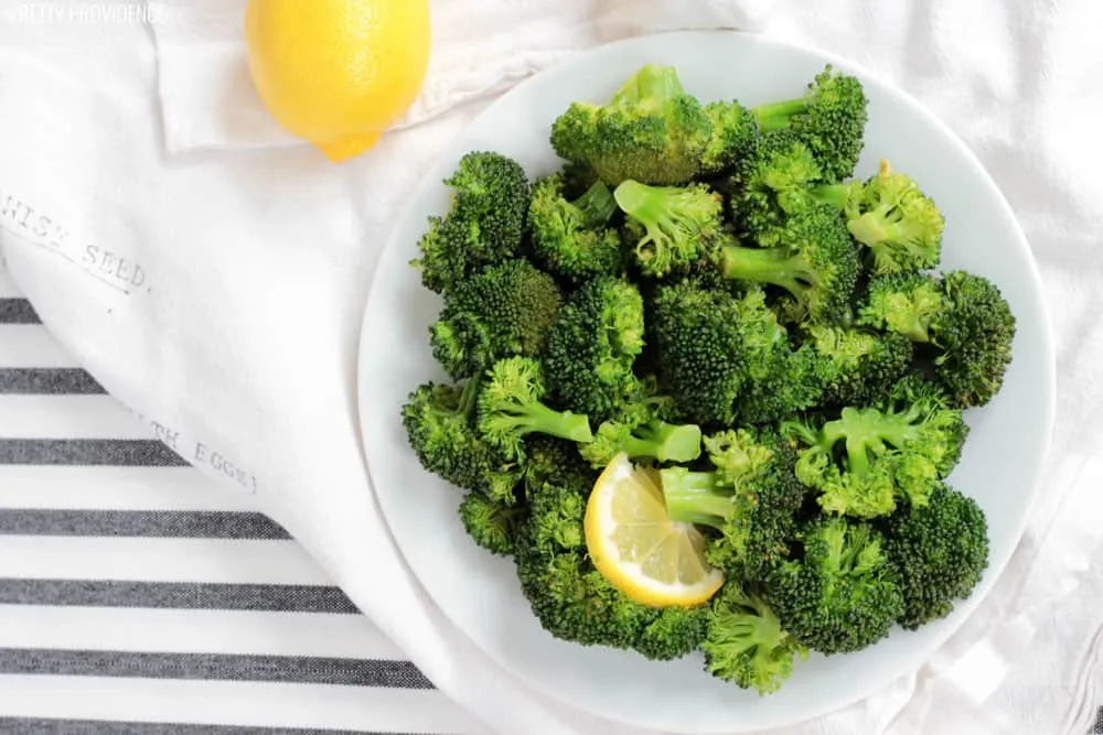 Microwave Lemon Garlic Broccoli