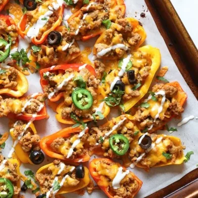 Mini Bell Pepper Loaded Turkey Nachos