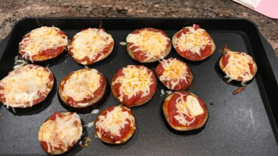 Mini Eggplant Crust Pizzas