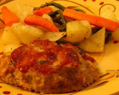 Mini Turkey Meatloaf With Oven-Roasted Root Vegetables