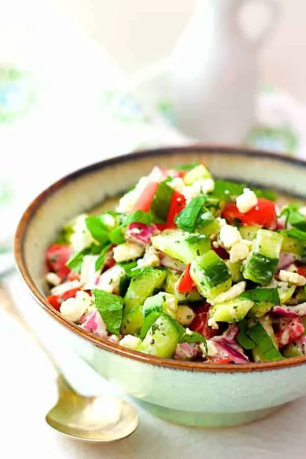 Minted Feta, Tomato And Cucumber Greek