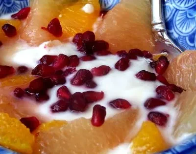 Minted Pomegranate Yogurt With