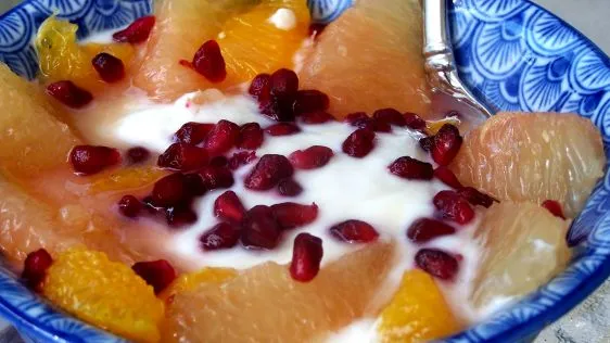 Minted Pomegranate Yogurt With