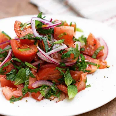 Minty Onion Tomato Salad