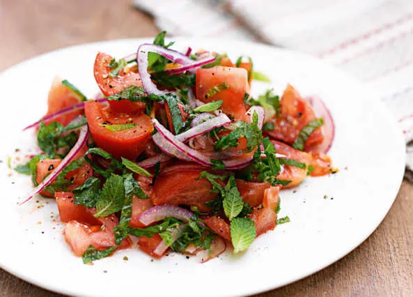 Minty Onion Tomato Salad