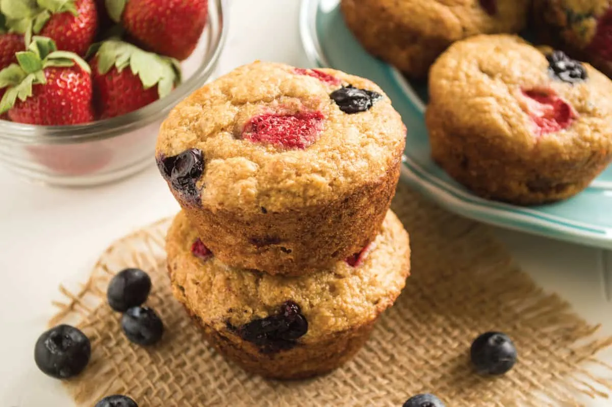 Mixed Berry Whole Wheat Muffins