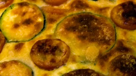 Mixed Courgette And Cherry Tomato Clafouti