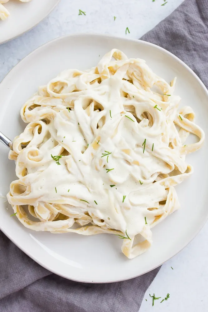 Mock Chicken Fettuccine Alfredo Using