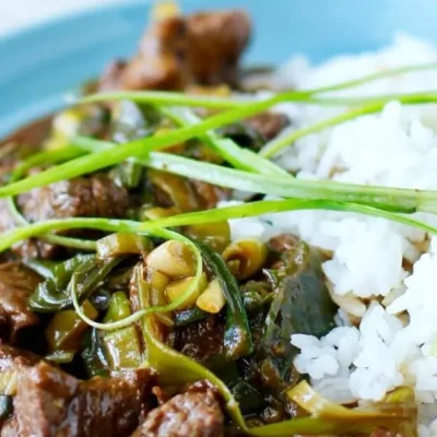 Mongolian Lamb Stir Fry With Rice