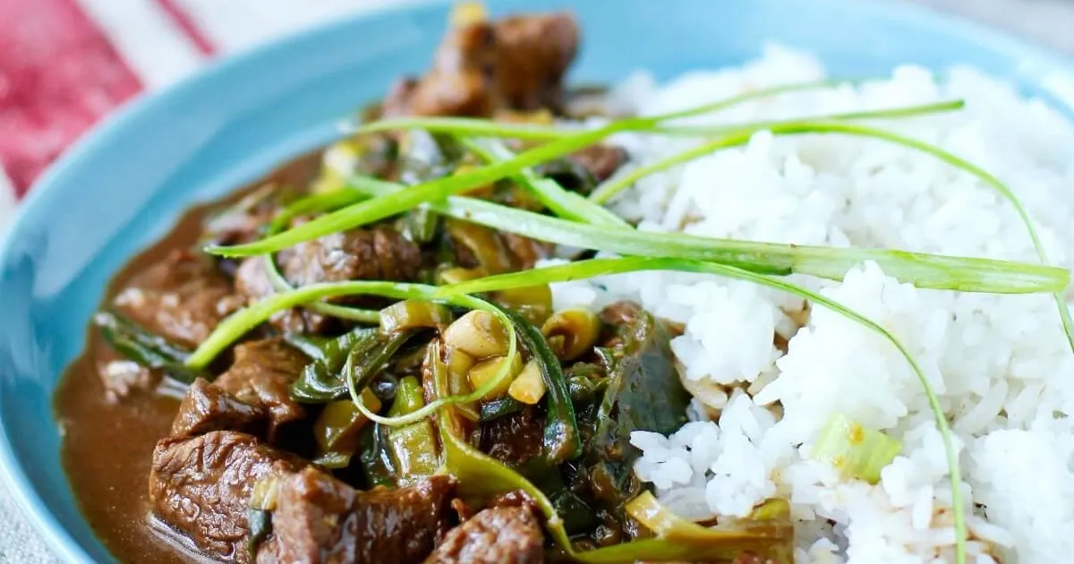 Mongolian Lamb Stir Fry With Rice